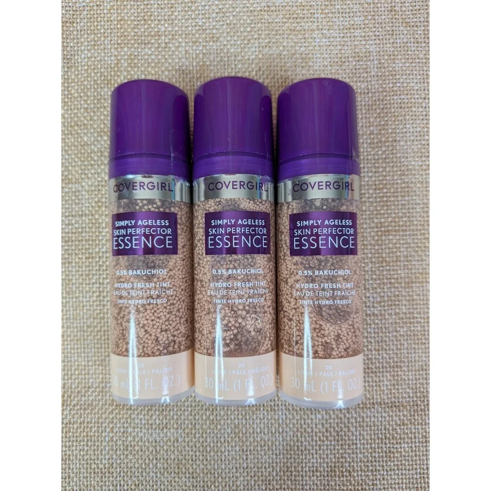 3 PK‎ Covergirl Simply Ageless Skin Perfector Essence 20 Light Hydo Fresh Tint